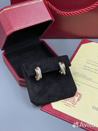 Cartier trinity серьги премиум качество