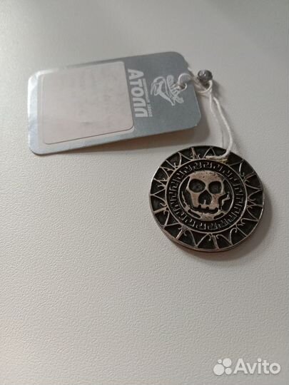 Медальон дублон Пираты Карибского моря серебро 925