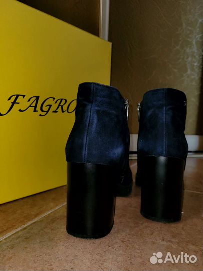 Ботильоны женские на каблуке; замша