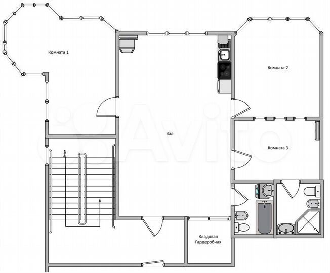 4-к. квартира, 78,1 м², 2/6 эт.