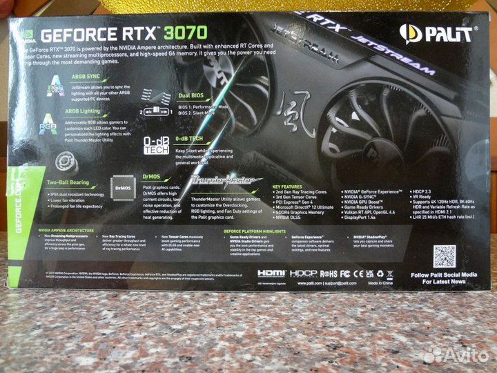 Видеокарта RTX 3070 palit jetstream (новая)