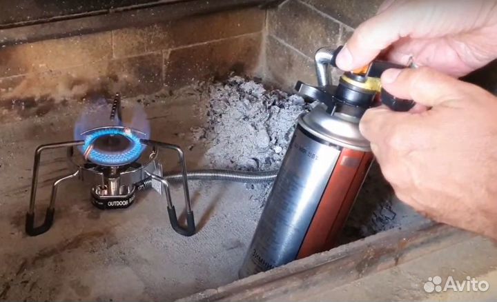 Горелка туристическая со шлангом abro CST206R