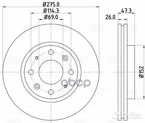 Диск тормозной KIA cerato (04) /spectra (04) п