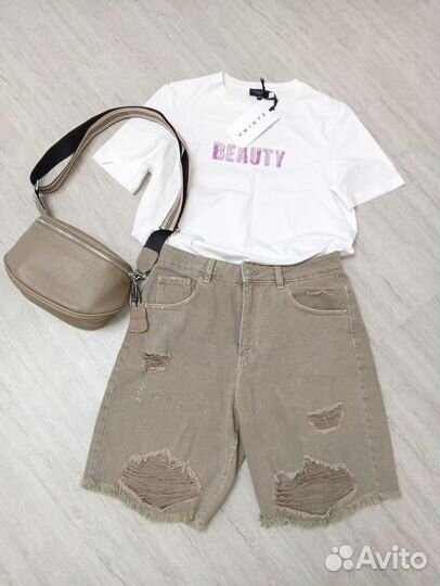 Шорты джинсовые футболка новая