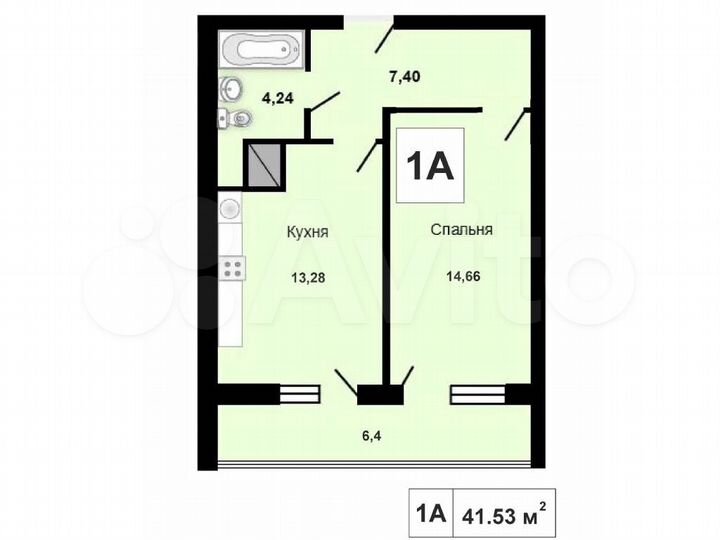 1-к. квартира, 44 м², 19/23 эт.