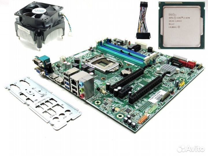 Мать 1150 + i5-4570 + кулер + переходник 14-22 pin