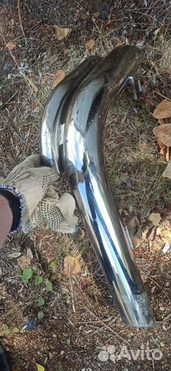 Хром труба на задний бампер Toyota land cruiser