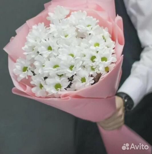 Букет из Кустовых Роз И Хризантем