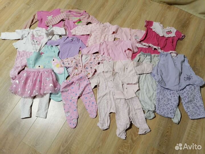 Детские вещи пакетом для девочки размер 50-86