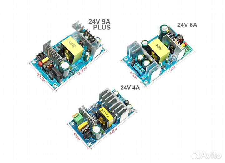 AC DC Блок питания неизолированный. 5В, 12В, 24В