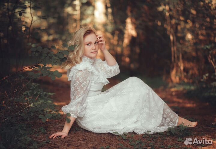 Свадебное платье 42 44 бу