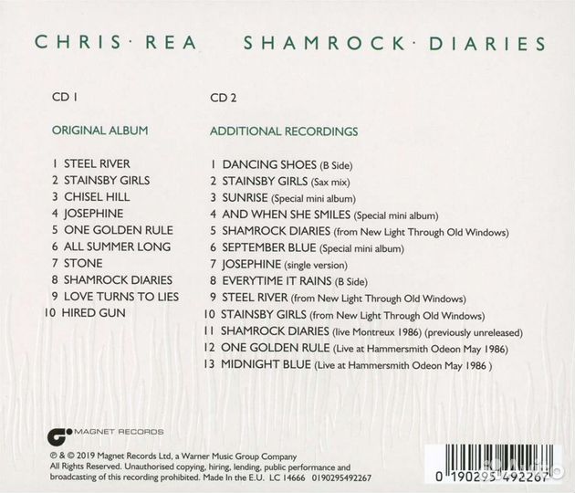 Chris Rea - Shamrock Diaries (2019 Remaster) (2 CD)