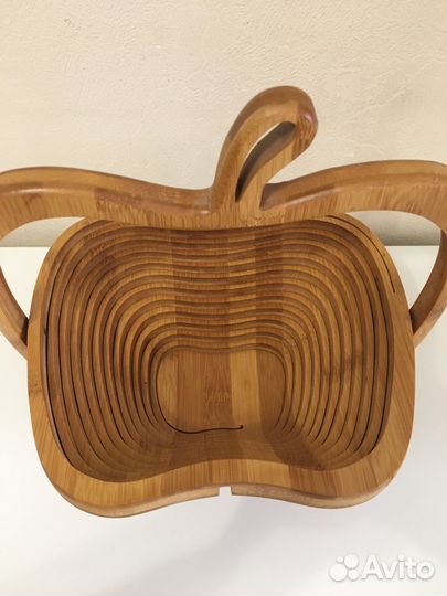 Корзина ваза деревянная доя фруктов в виде яблока