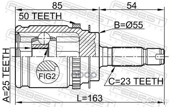 Шрус 0310-RD1RA50 0310-RD1RA50 Febest