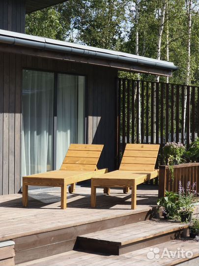 Шезлонги садовые из массива сосны