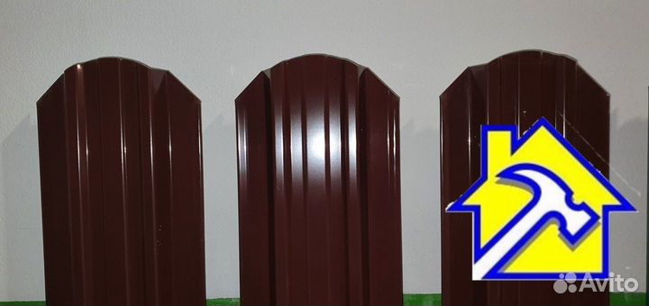 Евроштакетник Шоколад прямоугольный