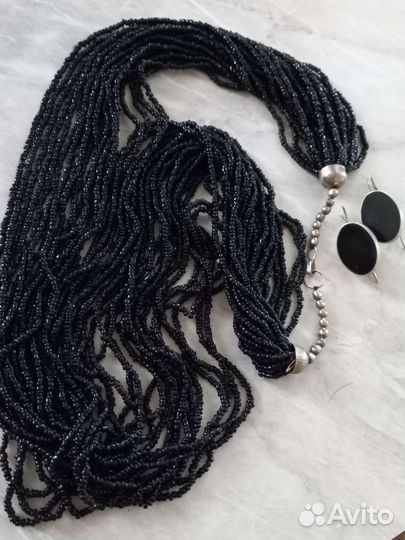 Бусы и серьги винтаж