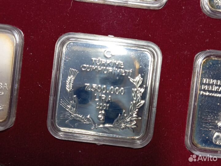 Набор монет 2001 года, Турция, птицы, серебро