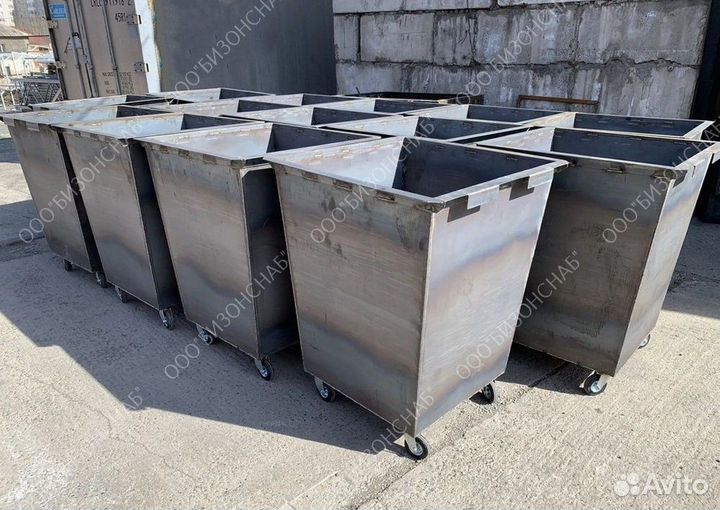 Контейнер мусорный из металла 0,75 м3 Арт kk1027