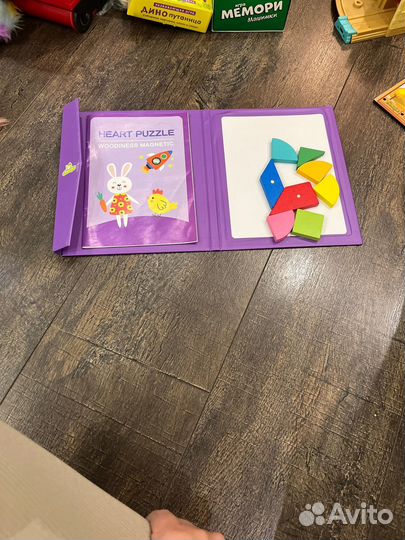 Танграмм деревянный на магнитах