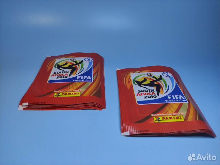 10 пакетиков наклейки panini чм 2010