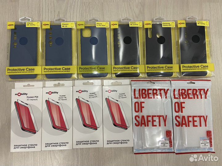 Защитные стекла, чехлы на Honor,iPhone,samsung