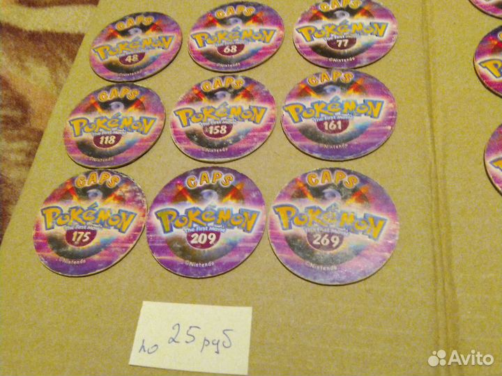 Фишки, кэпсы Покемон картон Муви
