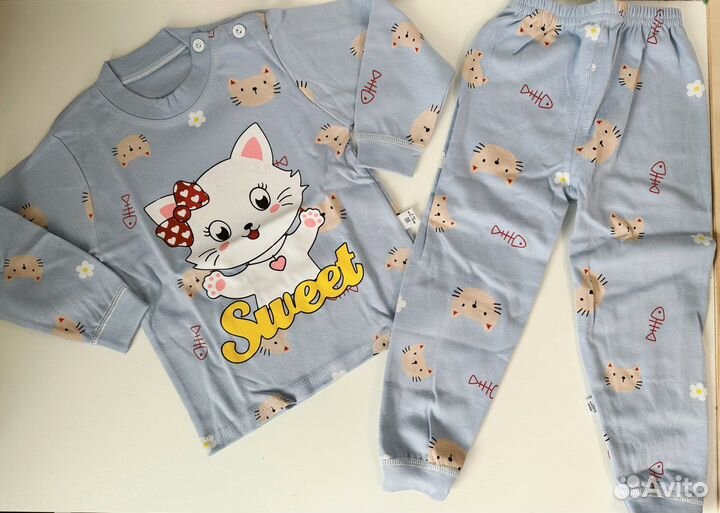Новый хлопковый комплект для девочки 1-1,5 года