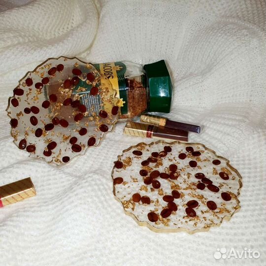 Подстаканники, костеры с натур зёрнами кофе