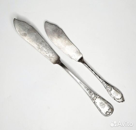 Два старинных ножа для сыра. Посеребрение