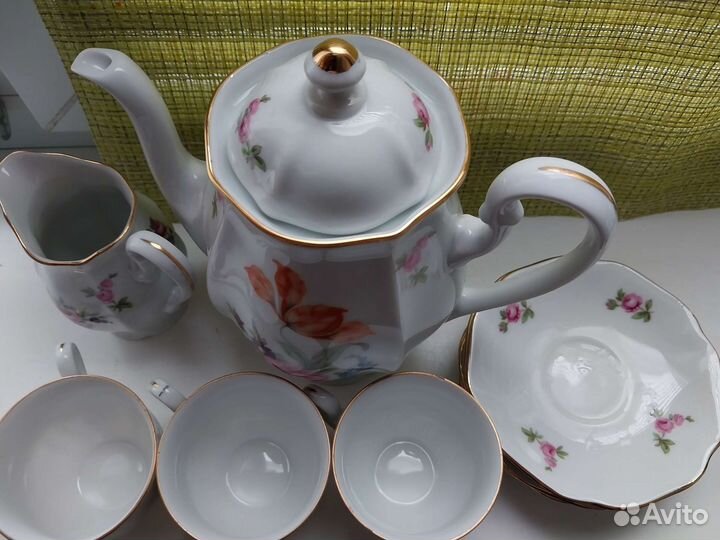 Кофейный сервиз СССР Мейсинский цветок