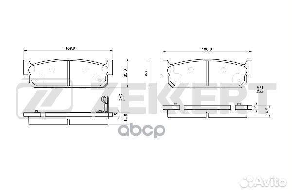 Колодки торм. диск. задн. Nissan Cedric (Y32) 9