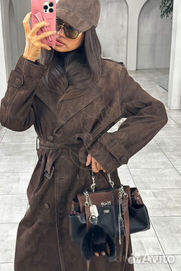 Тренч из натуральной замши, premium