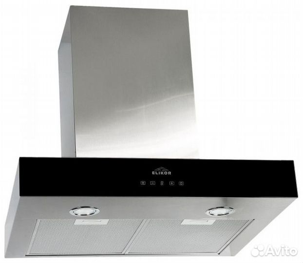 Каминная вытяжка elikor Агат 60 нержавейка/черный