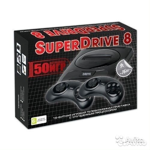Игровая приставка SegaSuperDrive 8 (50-in-1) Black