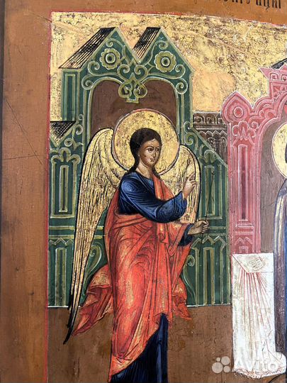 Икона Благовещение Пресвятой Богородицы Палех 19 в