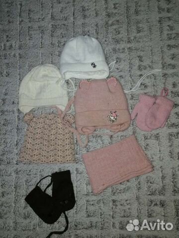 Шапки осень-зима на девочку 0-12 месяцев