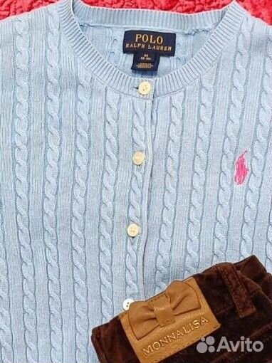 Кардиган Ralph Lauren, джинсы Monnalisa 5-6лет