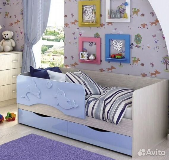 Кроватка детская Дельфины 1,6 мдф новая