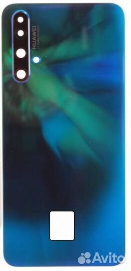Задняя крышка для Huawei Nova 5T Синяя (со стеклом