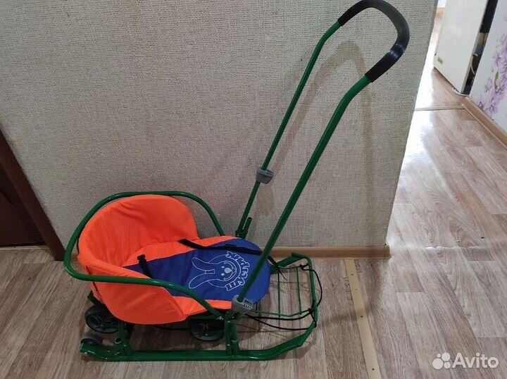 Санки с матрасиком (с колесами)