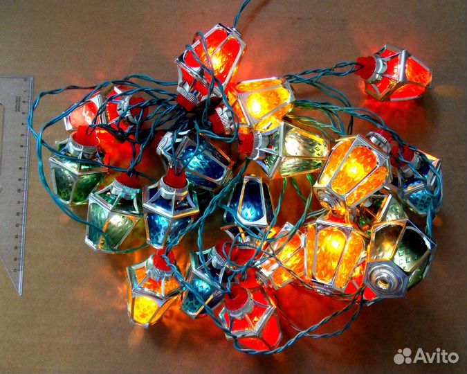 Гирлянда золотой фонарик - СССР рабочая - 20 ф