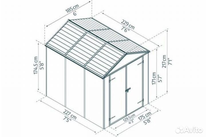 Хозблок Palram rubikon shed (площадь 4,2 кв.м)