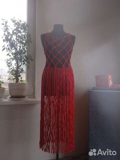 Платье сетка макраме