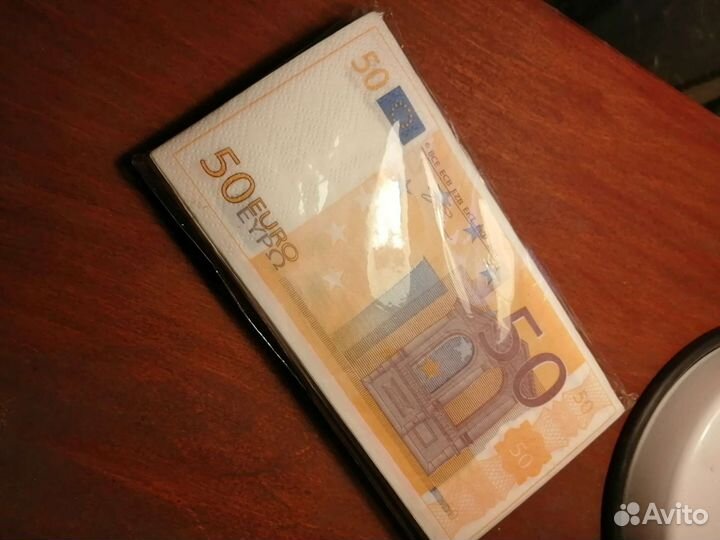 Салфетки банкноты 50 евро