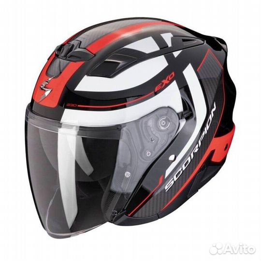 Scorpion EXO-230 Pul Open Face Helmet Красно-черны