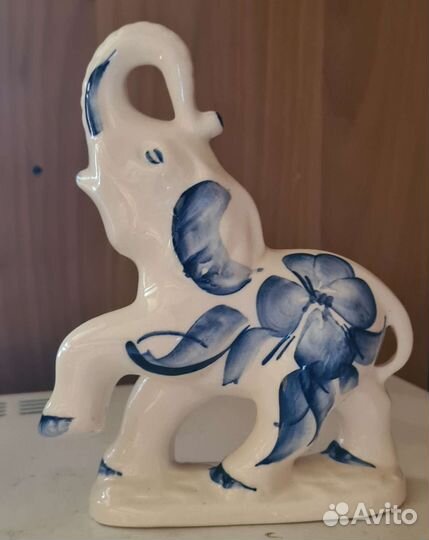 Статуэтка Слоник гжель гусь Хрустальный