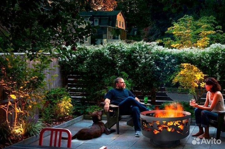 Костровая чаша изображение леса 60см высота 25см