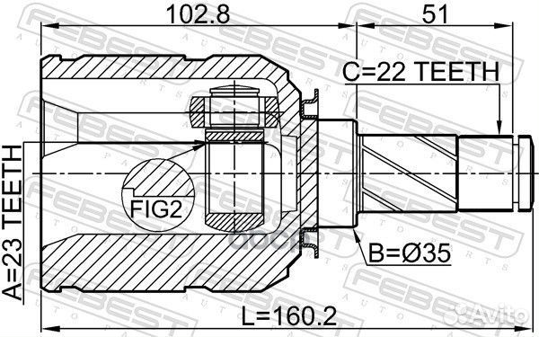 ШРУС внутренний 23X35X22 opel astra H 05- 1811Z