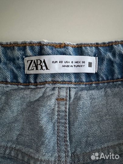 Джинсы zara женские широкие 40